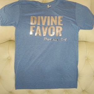 Unisex tri-blend "Divine Favor" graphics in silver
